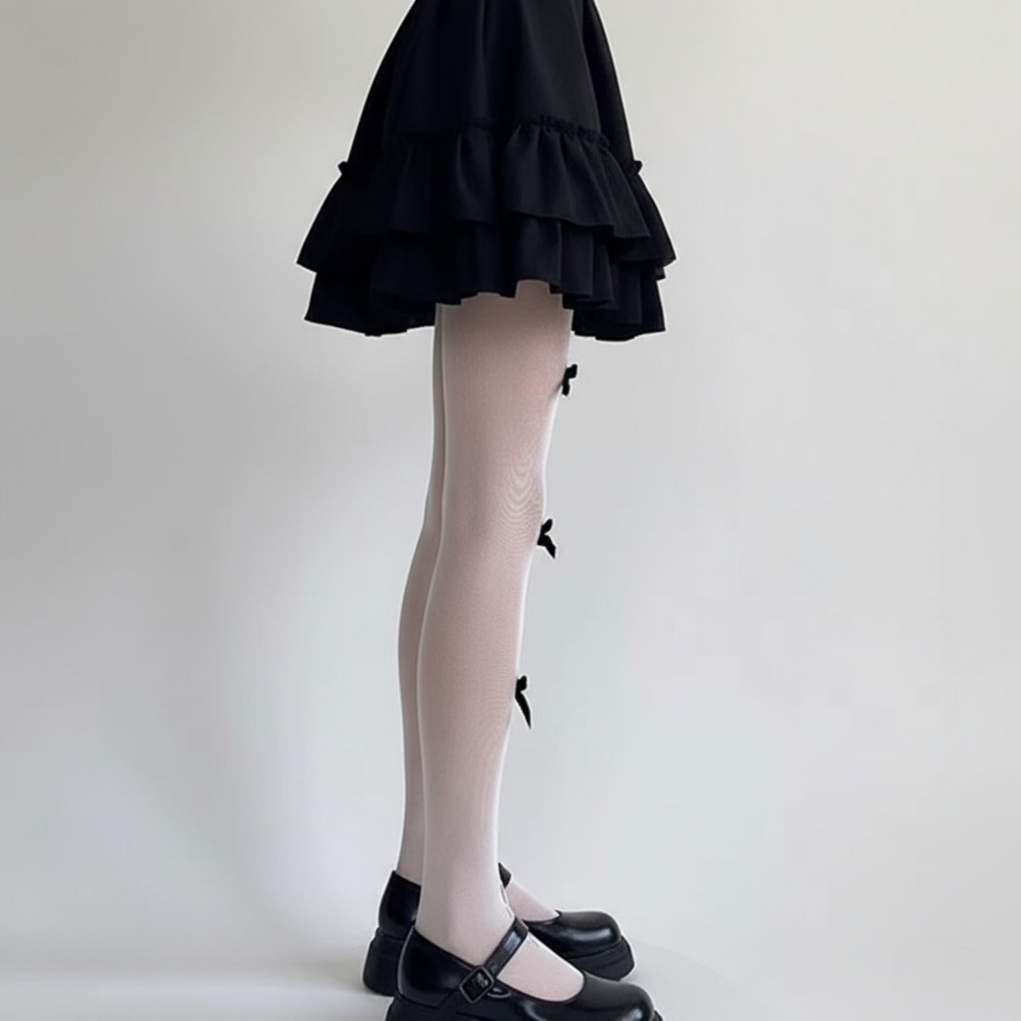 Anna-Kaci Women's 3-Piece Set Sheer Tights with Front Bow and Cutout Pattern Design