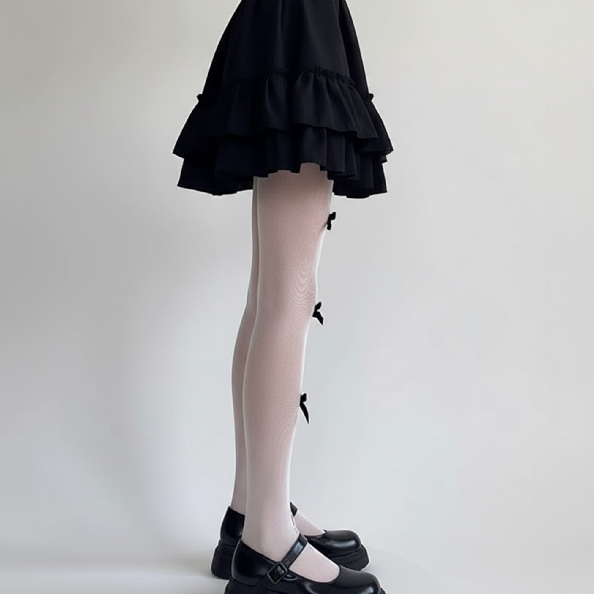 Anna-Kaci Women's 3-Piece Set Sheer Tights with Front Bow and Cutout Pattern Design