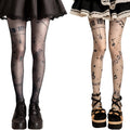 Anna-Kaci 2pcs Women's Sheer Tights with Musical Note and Piano Pattern Design