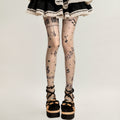 Anna-Kaci Women's Sheer Tights with Musical Note and Piano Pattern Design