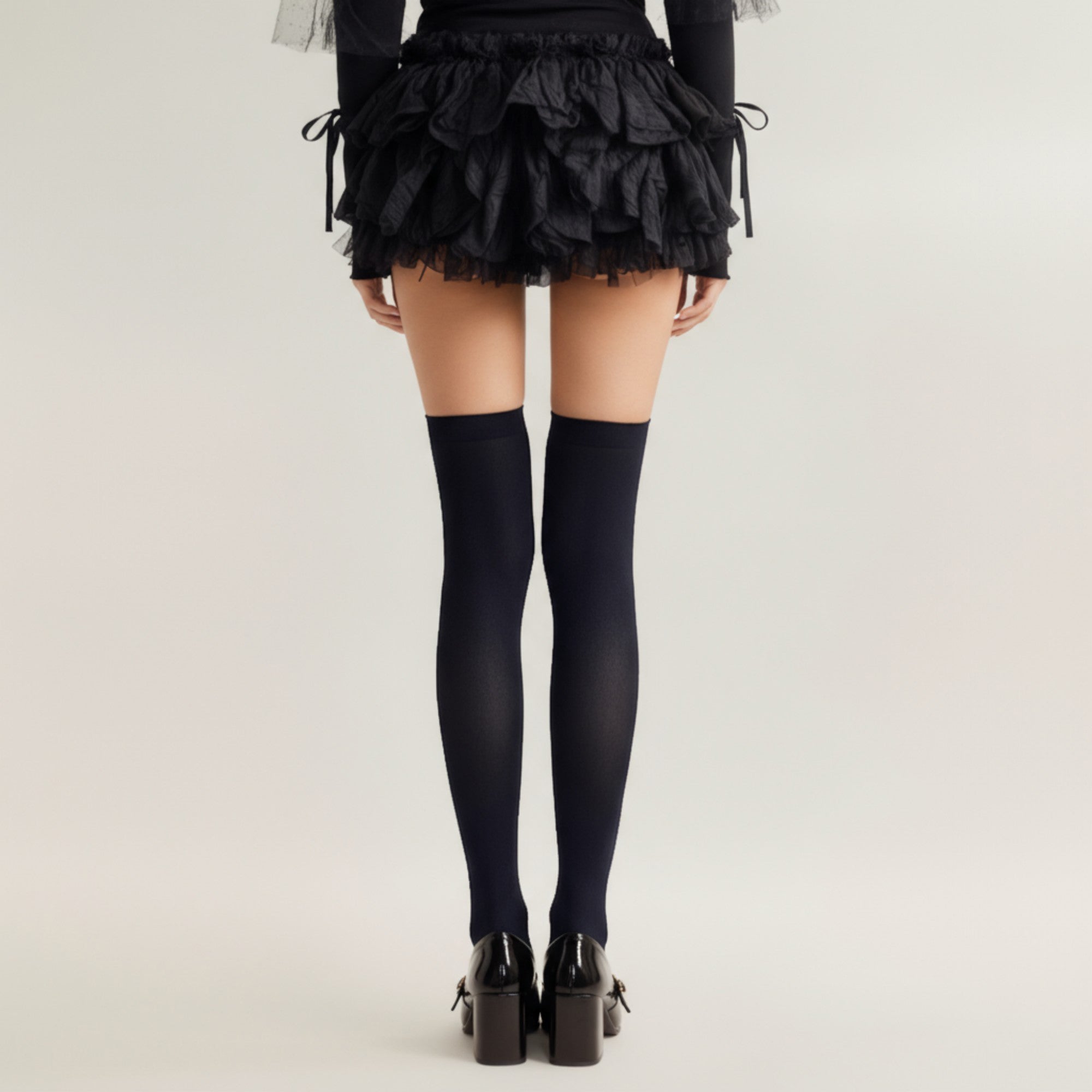 Anna-Kaci Women's 3-Piece Set Over-the-Knee Stockings with Cross Detail