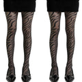 Anna-Kaci 2pcs Women's Sheer Tights with Sparkly Zebra Stripe Pattern
