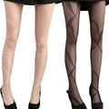 Anna-Kaci 2pcs Women's Sheer Pantyhose with Abstract Leaf Line Pattern