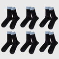 Anna-Kaci Women's Two-Tone Ribbed Socks 6pk - Classic & Comfortable Mid-Calf Socks for Everyday Wear
