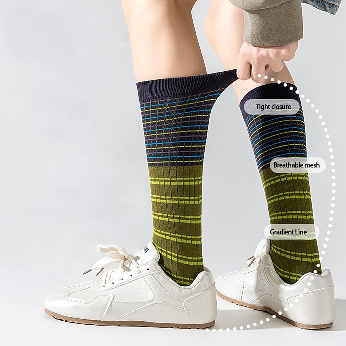 Anna-Kaci Women's 6pk Plaid Knee-High Socks - Stylish & Warm Long Socks for Casual & Dressy Outfits