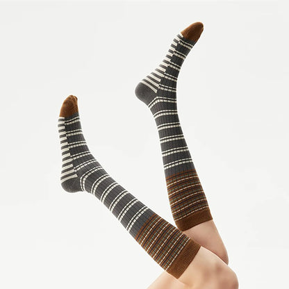 Anna-Kaci Women's 6pk Plaid Knee-High Socks - Stylish & Warm Long Socks for Casual & Dressy Outfits