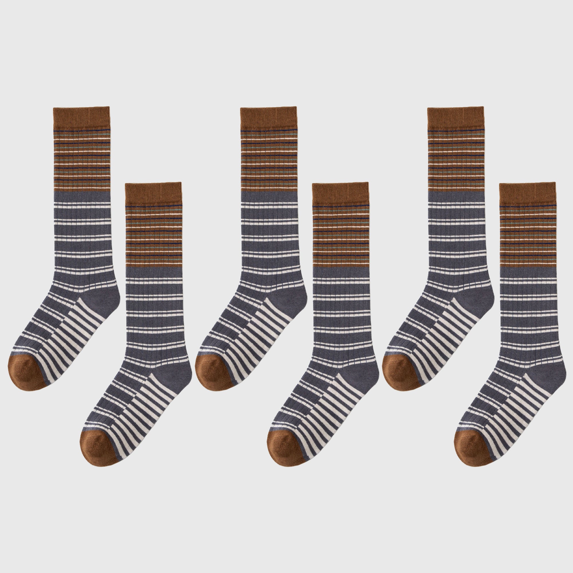 Anna-Kaci Women's 6pk Plaid Knee-High Socks - Stylish & Warm Long Socks for Casual & Dressy Outfits