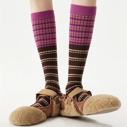Anna-Kaci Women's 6pk Plaid Knee-High Socks - Stylish & Warm Long Socks for Casual & Dressy Outfits