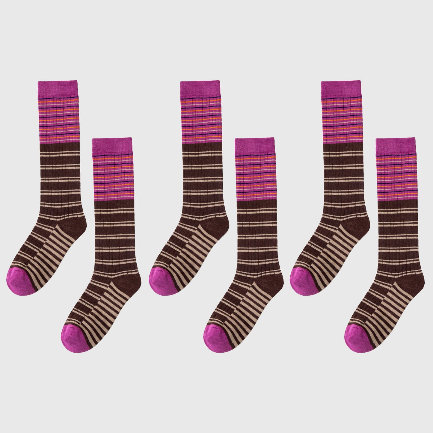 Anna-Kaci Women's 6pk Plaid Knee-High Socks - Stylish & Warm Long Socks for Casual & Dressy Outfits