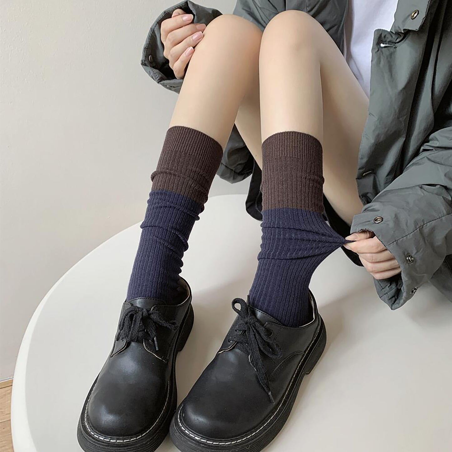 Anna-Kaci Women's 6pk Ribbed Slouch Socks - Cozy Mid-Calf Socks for Casual & Lounge Wear