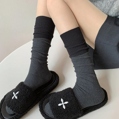 Anna-Kaci Women's 6pk Ribbed Slouch Socks - Cozy Mid-Calf Socks for Casual & Lounge Wear