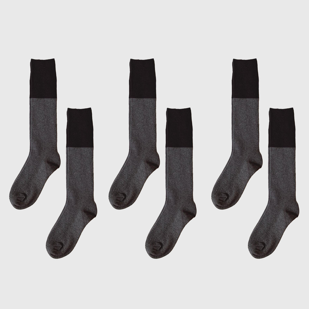 Anna-Kaci Women's 6pk Ribbed Slouch Socks - Cozy Mid-Calf Socks for Casual & Lounge Wear