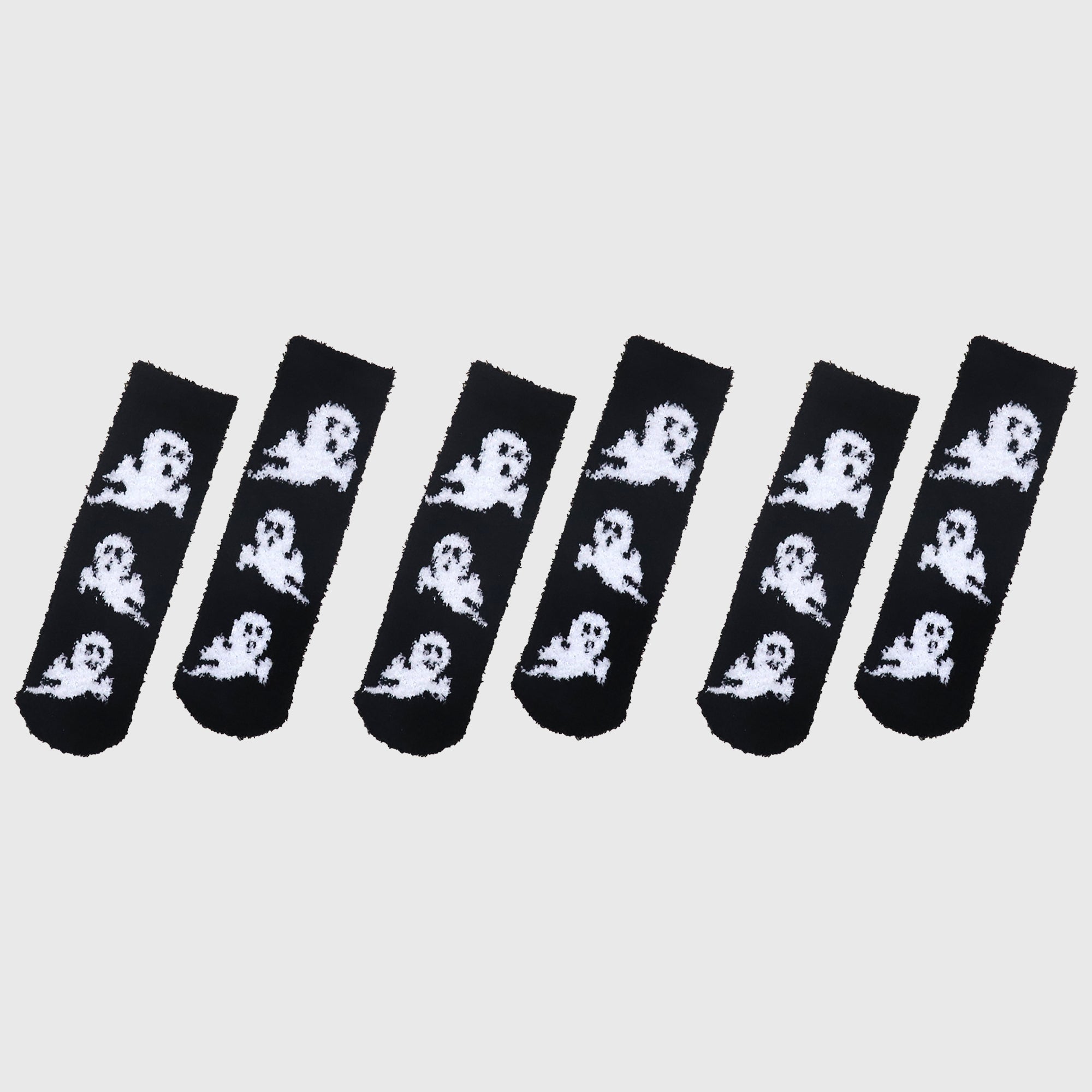 Anna-Kaci Women's Halloween-Themed 6pk Fuzzy Socks Warm Mid-Calf Socks for Casual & Festive Wear