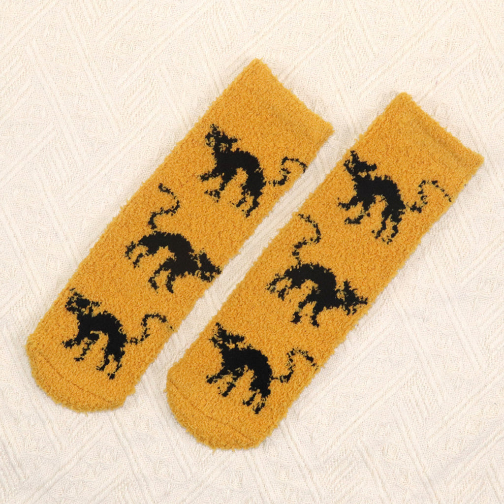Anna-Kaci Women's Halloween-Themed 6pk Fuzzy Socks Warm Mid-Calf Socks for Casual & Festive Wear