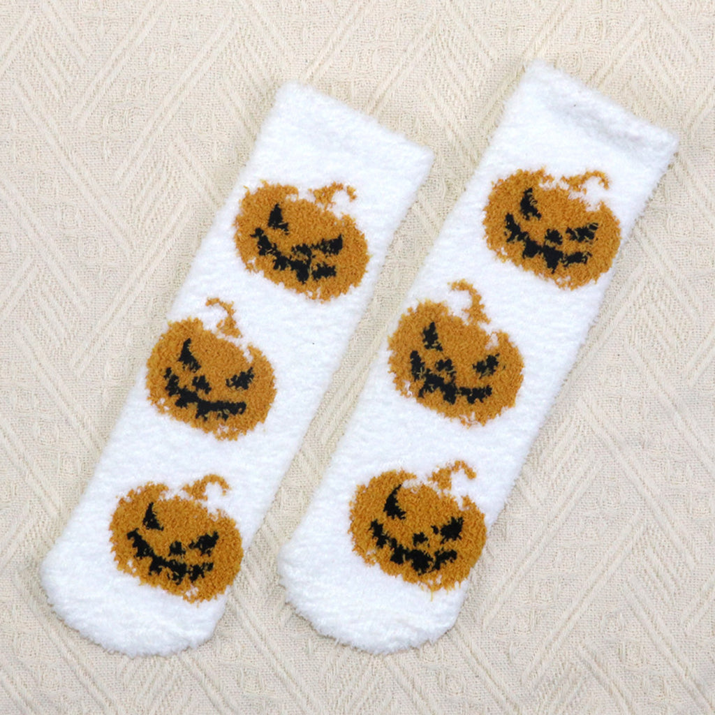 Anna-Kaci Women's Halloween-Themed 6pk Fuzzy Socks Warm Mid-Calf Socks for Casual & Festive Wear