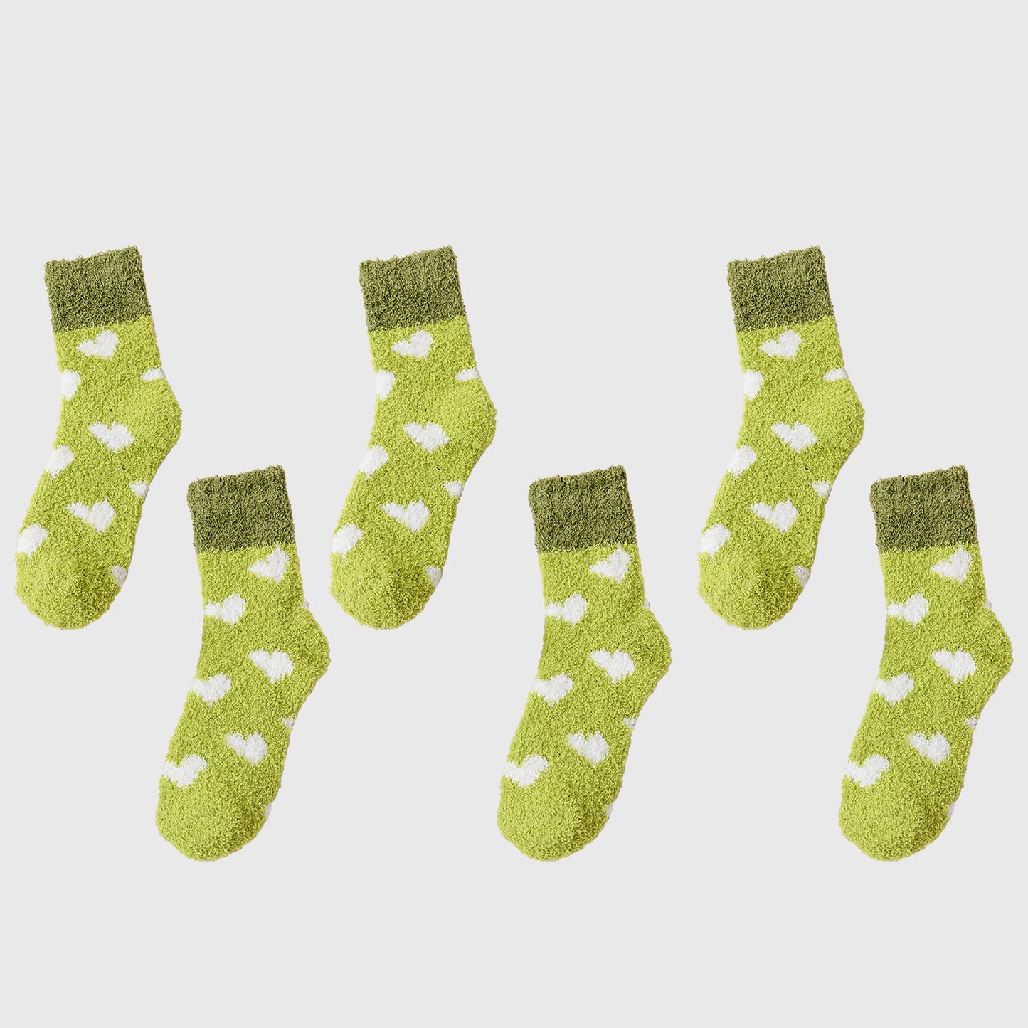 Anna-Kaci Women's 6pk Fuzzy Heart Socks - Plush Mid-Calf Socks for Cozy Lounging & Casual Wear