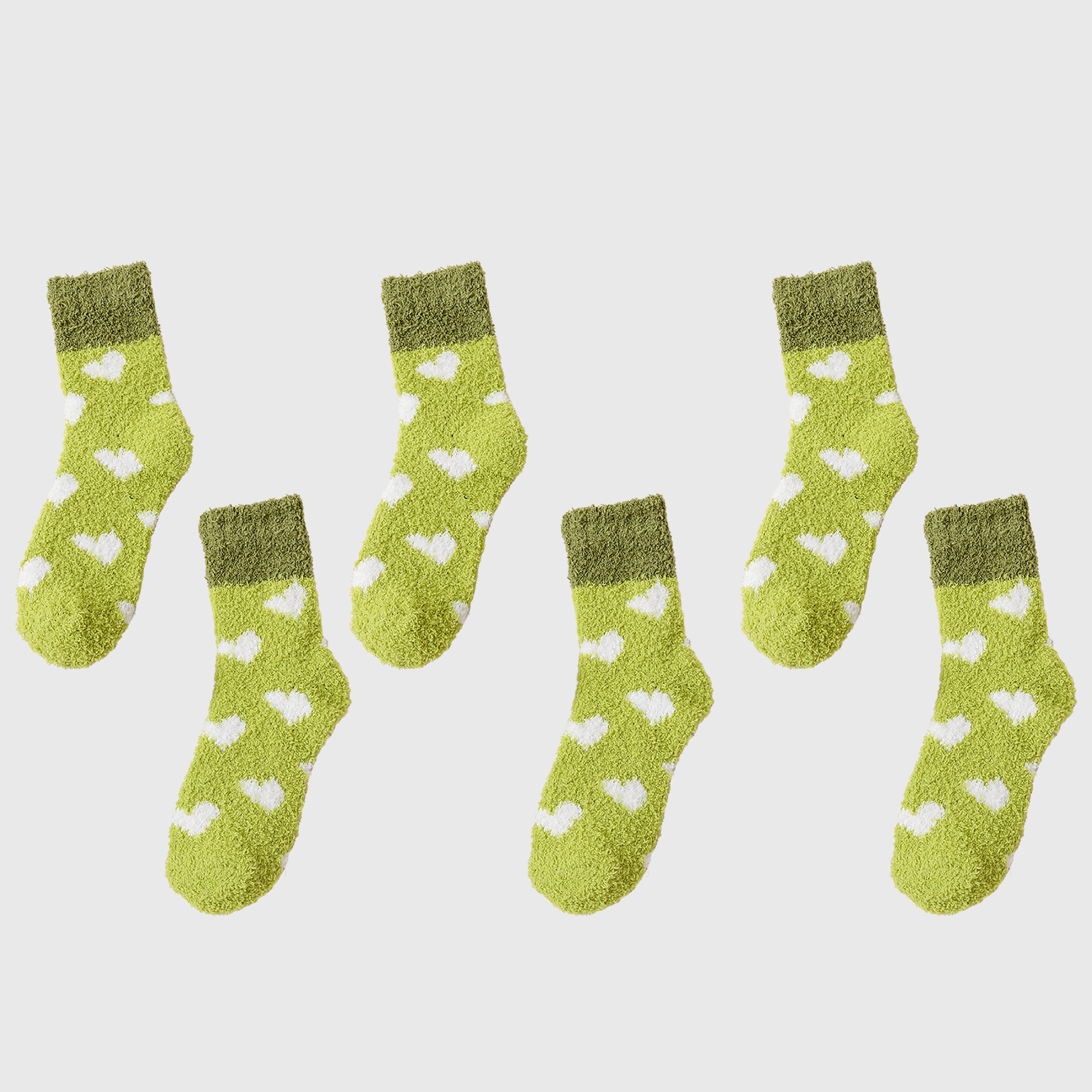 Anna-Kaci Women's 6pk Fuzzy Heart Socks - Plush Mid-Calf Socks for Cozy Lounging & Casual Wear