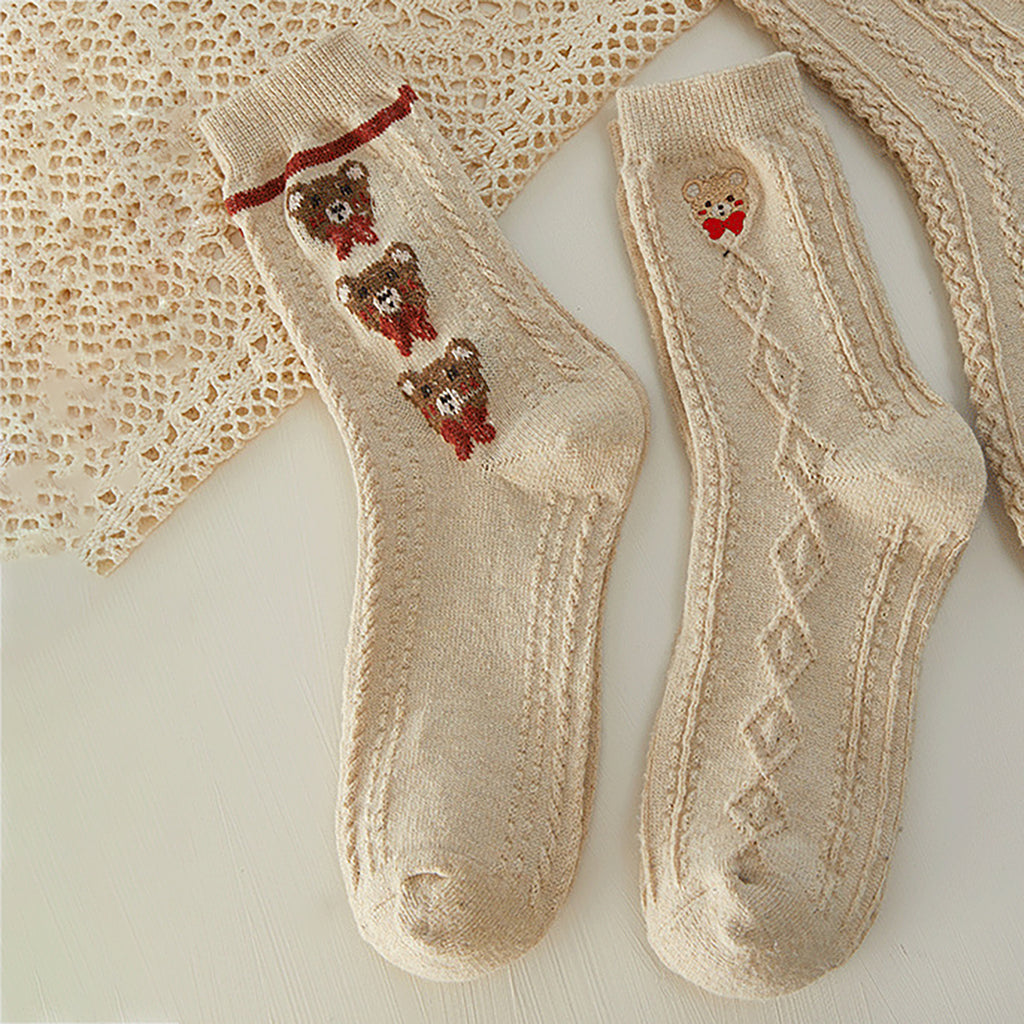 Anna-Kaci Women's 6pk Cozy Knitted Mid-Calf Socks for Winter & Casual Styling