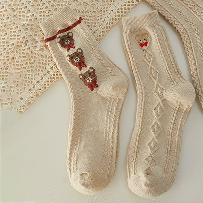 Anna-Kaci Women's 6pk Cozy Knitted Mid-Calf Socks for Winter & Casual Styling