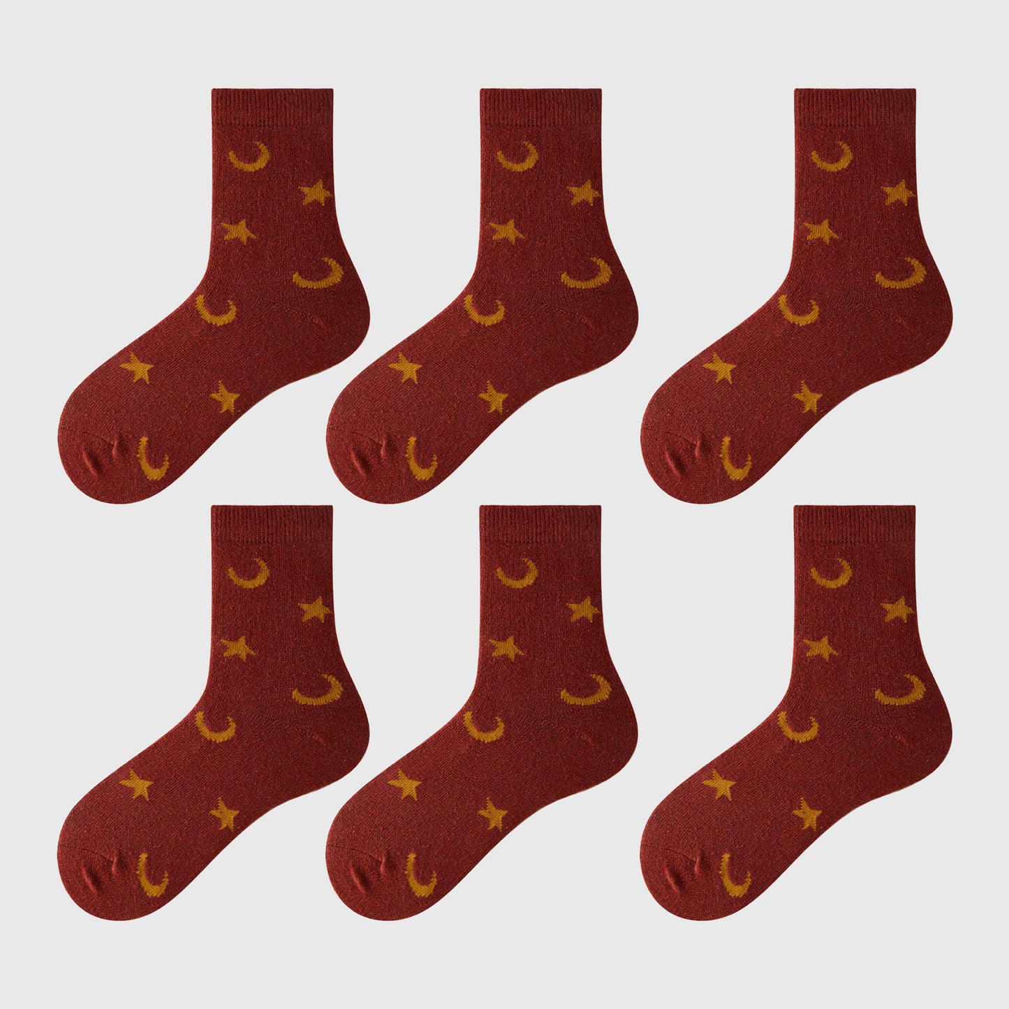 Anna-Kaci Women's 6pk Cozy Knitted Mid-Calf Socks for Winter & Casual Styling