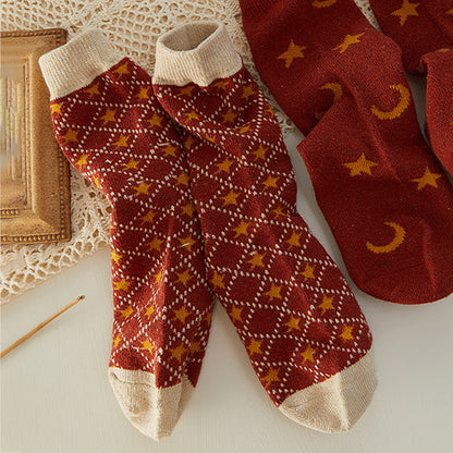 Anna-Kaci Women's 6pk Cozy Knitted Mid-Calf Socks for Winter & Casual Styling