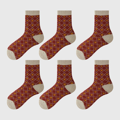 Anna-Kaci Women's 6pk Cozy Knitted Mid-Calf Socks for Winter & Casual Styling