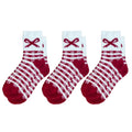 Anna-Kaci 3-Pair Fuzzy Bow Knit Crew Socks Set with Plush Soft Texture, Stretchy Cozy Fabric, and Graphic Bow Pattern for Gifting