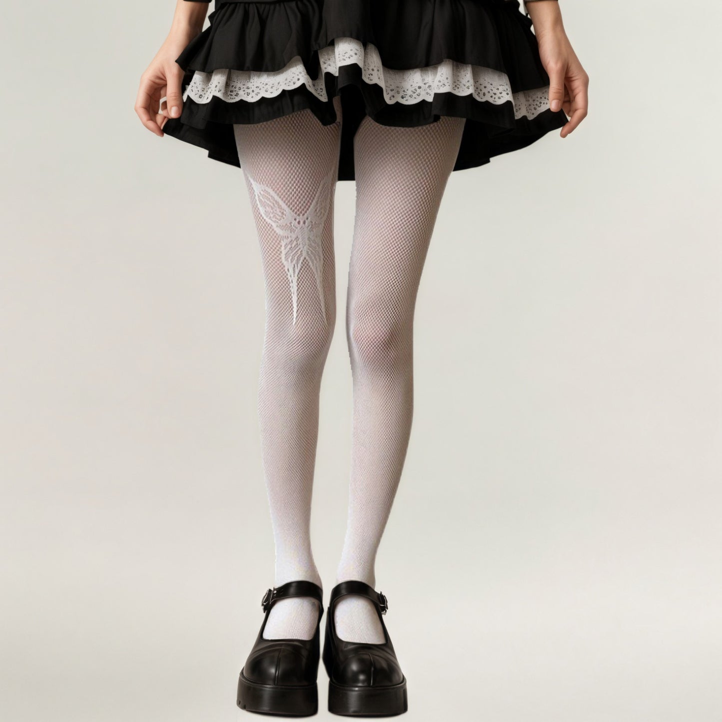 Anna-Kaci Women's Fishnet Tights with Butterfly Lace Design