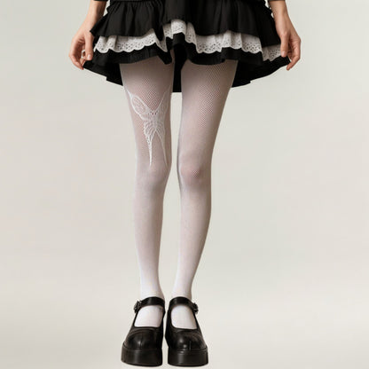 Anna-Kaci Women's Fishnet Tights with Butterfly Lace Design