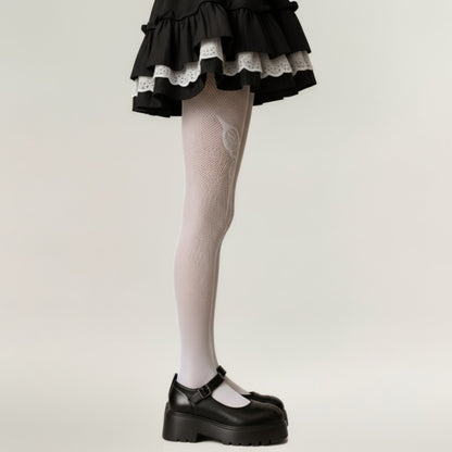 Anna-Kaci Women's Fishnet Tights with Butterfly Lace Design