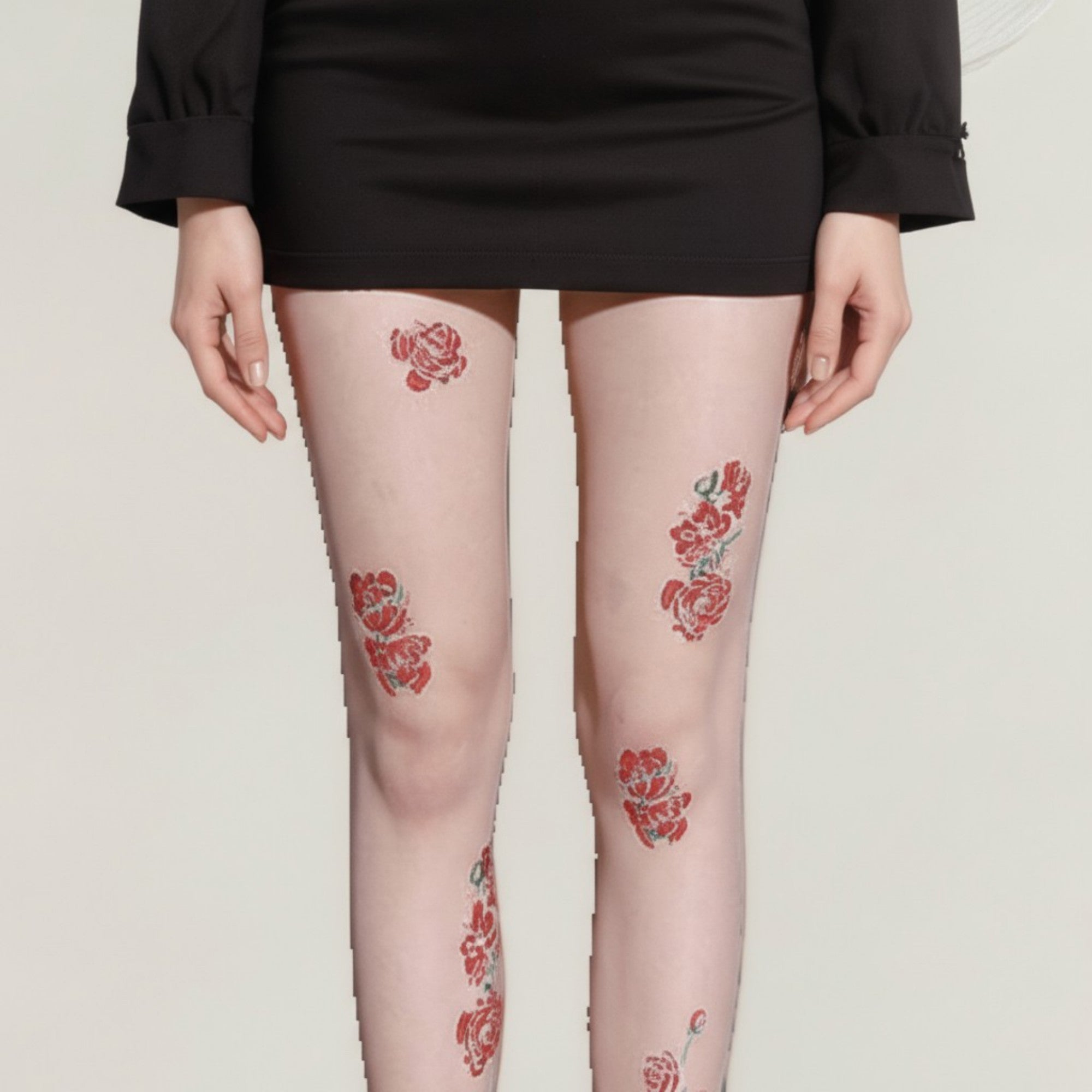 Anna-Kaci Women's Sheer Tights with Embroidered Floral Applique Detailing