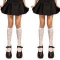 Anna-Kaci 2pcs Women's Sheer Knee-High Socks with Valentine Heart Pattern Mesh Design