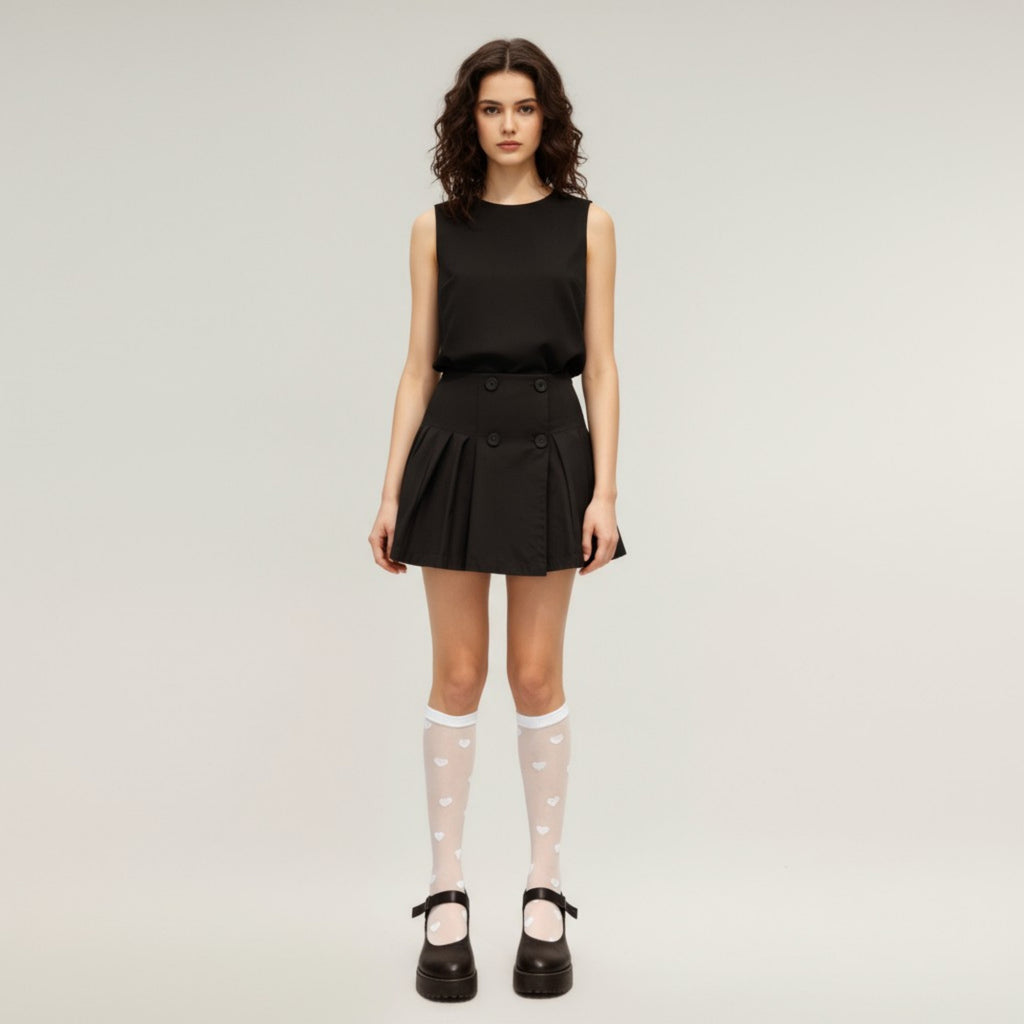Anna-Kaci Women's Sheer Knee-High Socks with Heart Pattern Mesh Design