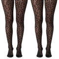 Anna-Kaci 2pcs Women's Sheer Leopard Print Tights with Allover Animal Pattern