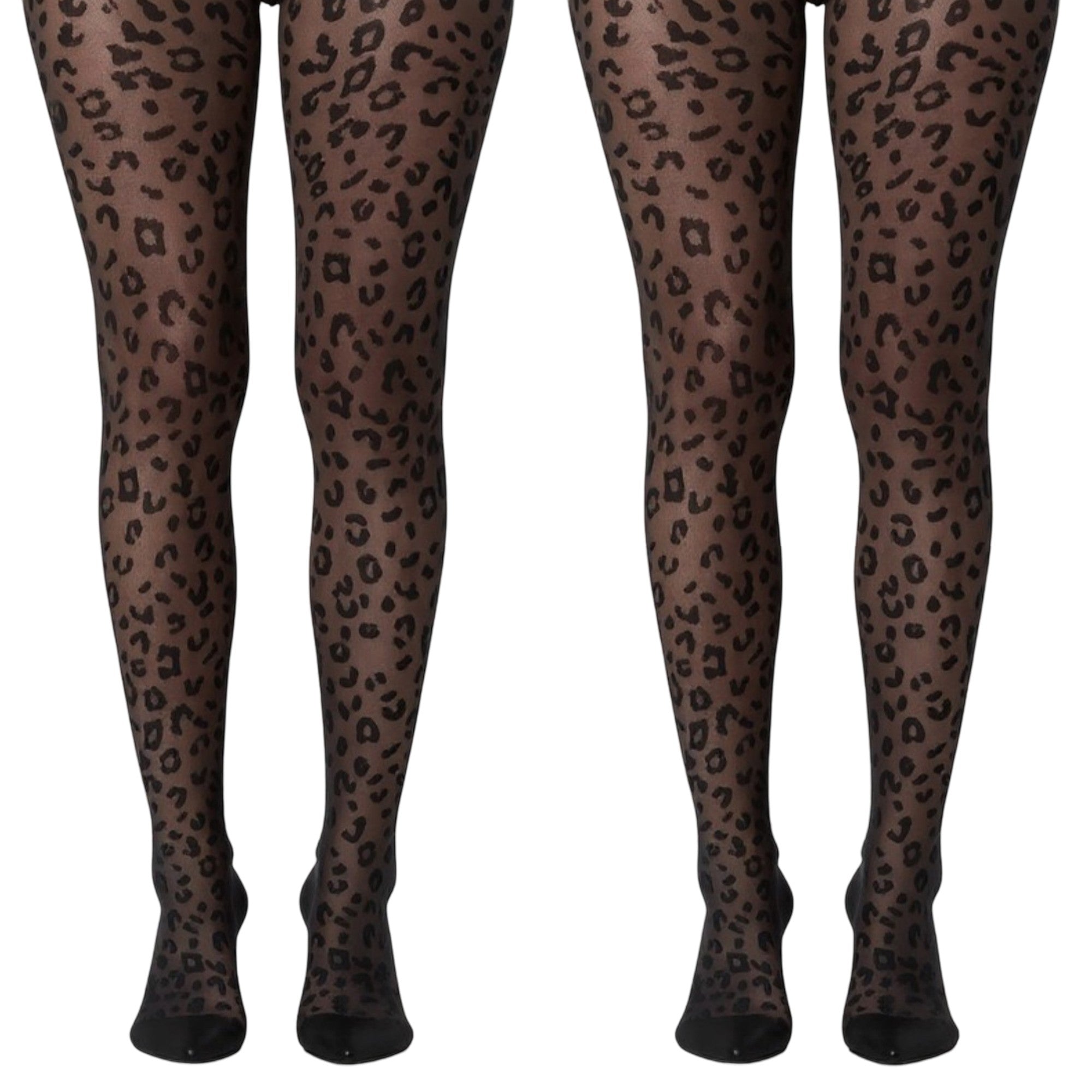 Anna-Kaci 2pcs Women's Sheer Leopard Print Tights with Allover Animal Pattern