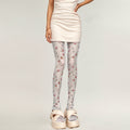 Anna-Kaci Women's Sheer Floral Print Tights with Delicate Allover Pattern