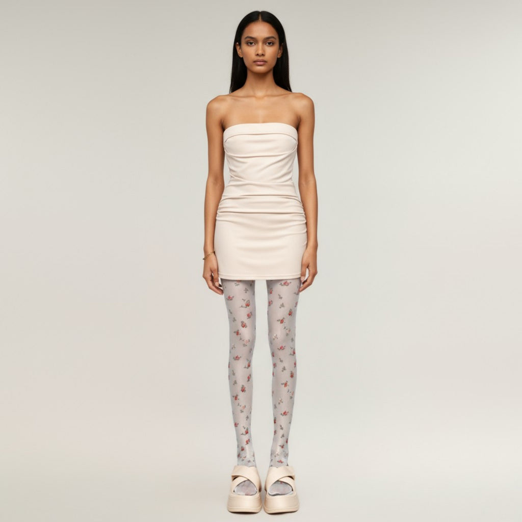 Anna-Kaci Women's Sheer Floral Print Tights with Delicate Allover Pattern