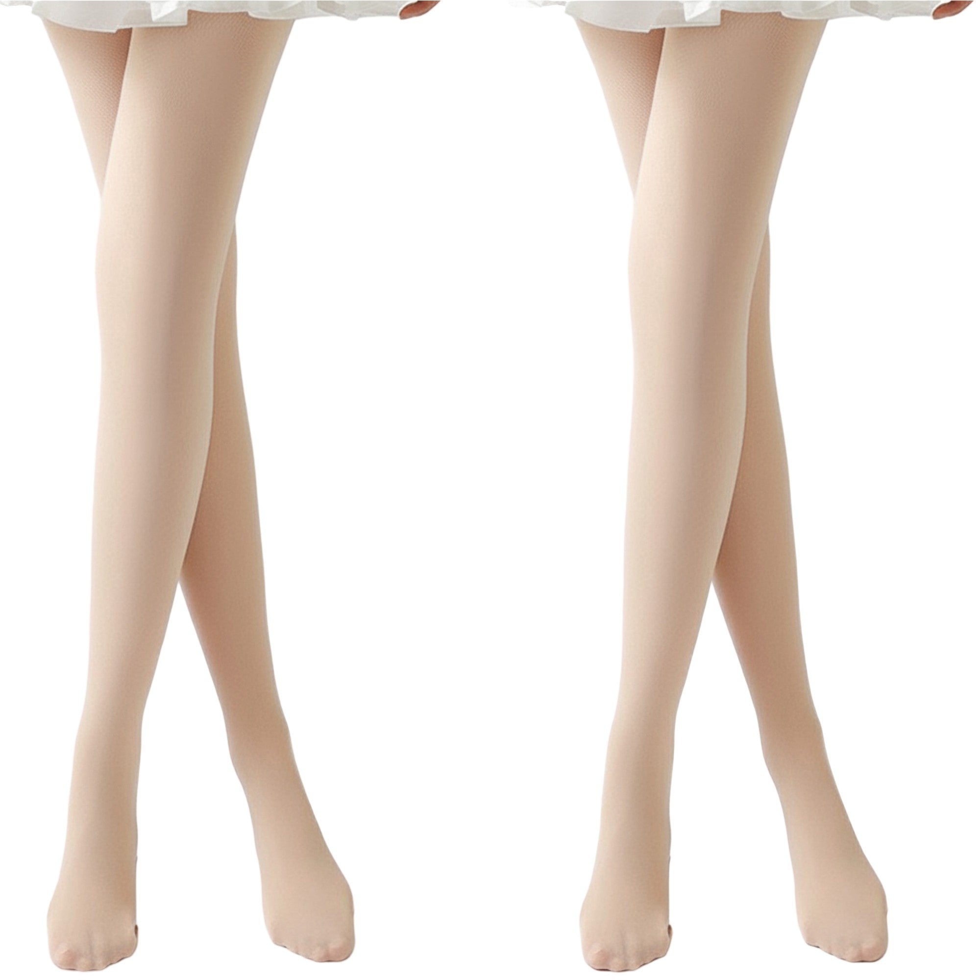 Anna-Kaci 2pcs Women's Light-Leg Fleece-Lined Pantyhose with Smooth Skinlike Finish Upgraded Anti-Snag Fabric for Warm Bare-Leg Coverage