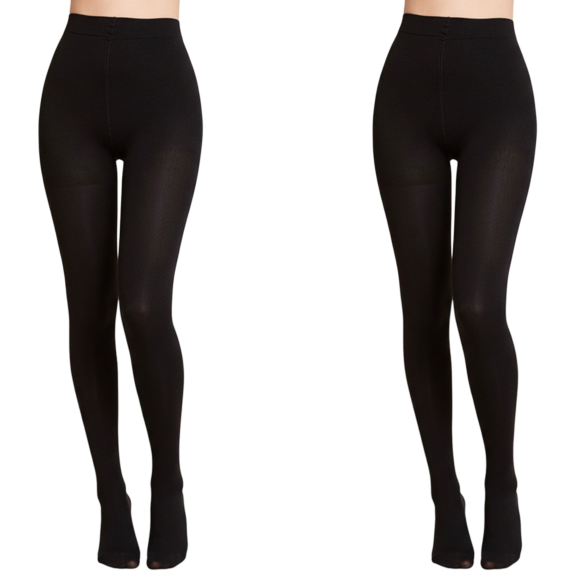 Anna-Kaci 2pcs Women's Light-Leg Fleece-Lined Pantyhose with Smooth Skinlike Finish Upgraded Anti-Snag Fabric for Warm Bare-Leg Coverage