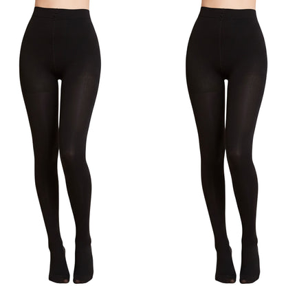 Anna-Kaci 2pcs Women's Light-Leg Fleece-Lined Pantyhose with Smooth Skinlike Finish Upgraded Anti-Snag Fabric for Warm Bare-Leg Coverage