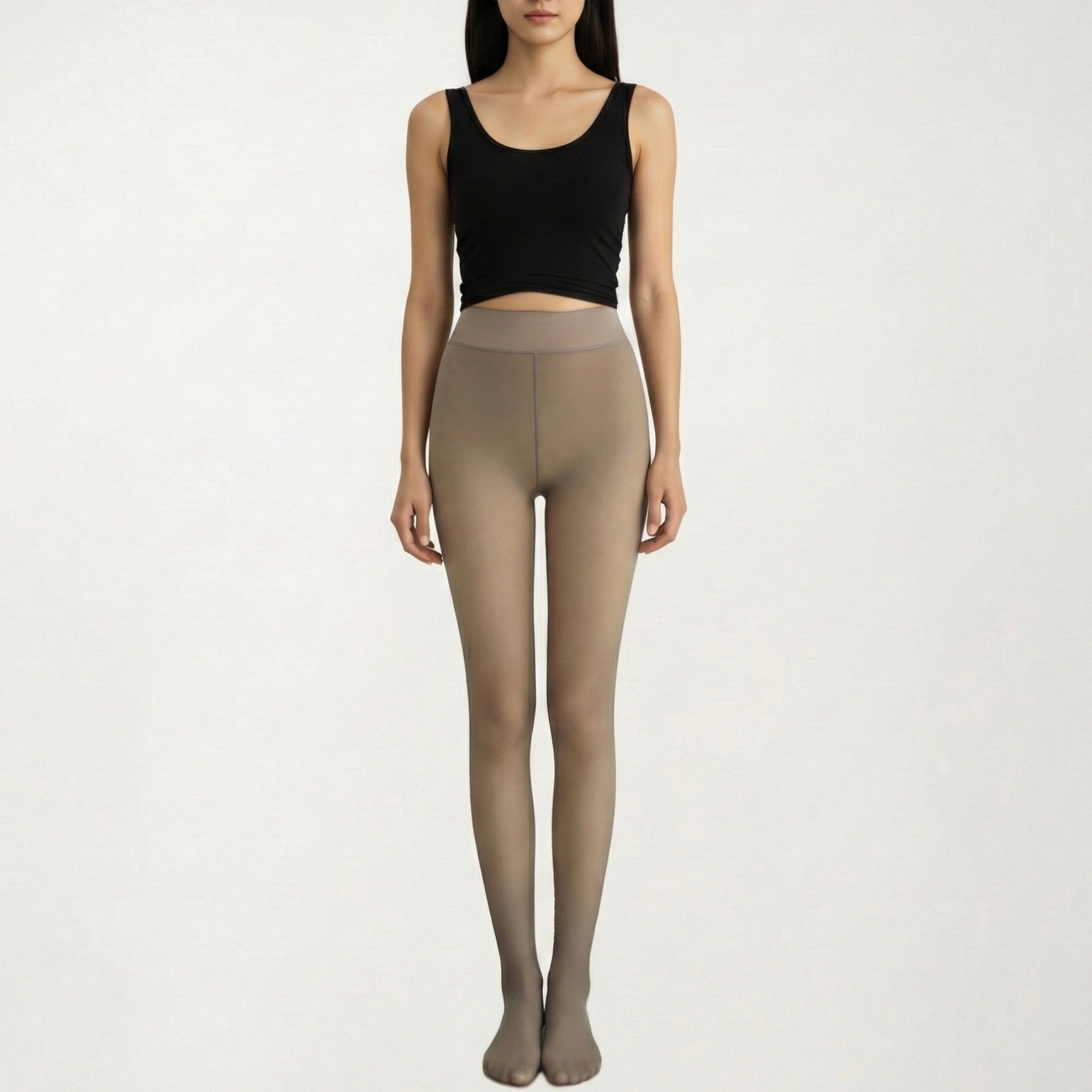 Anna-Kaci Women's Bare-Legs Fleece Lined Thickened Pantyhose with Skin-Transparent Finish and Soft Stretch High Waist Design