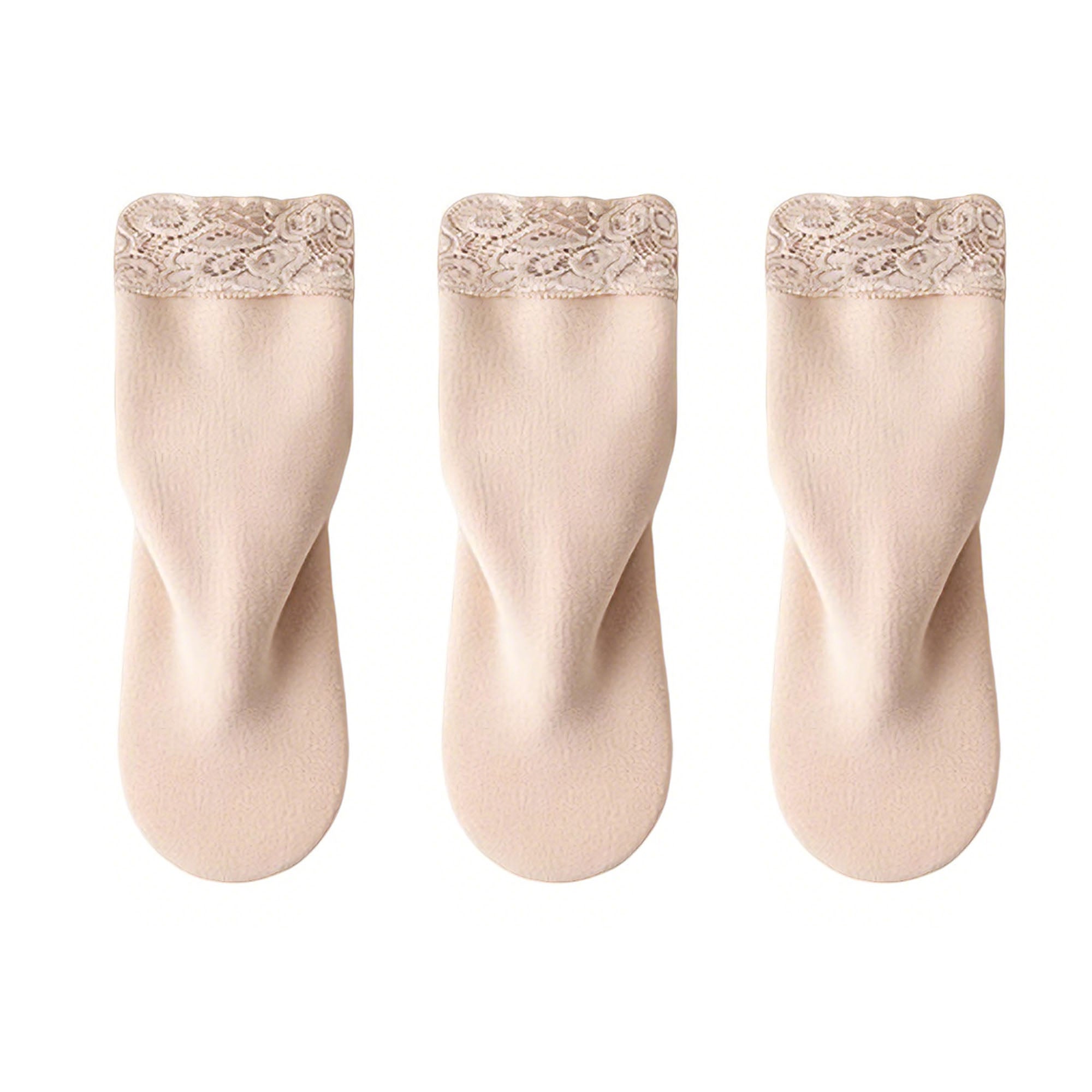 Anna-Kaci Women¡¯s Lace Trim Crew Socks 3-pair Set Soft Knit Stretchy Dress Socks with Decorative Cuff