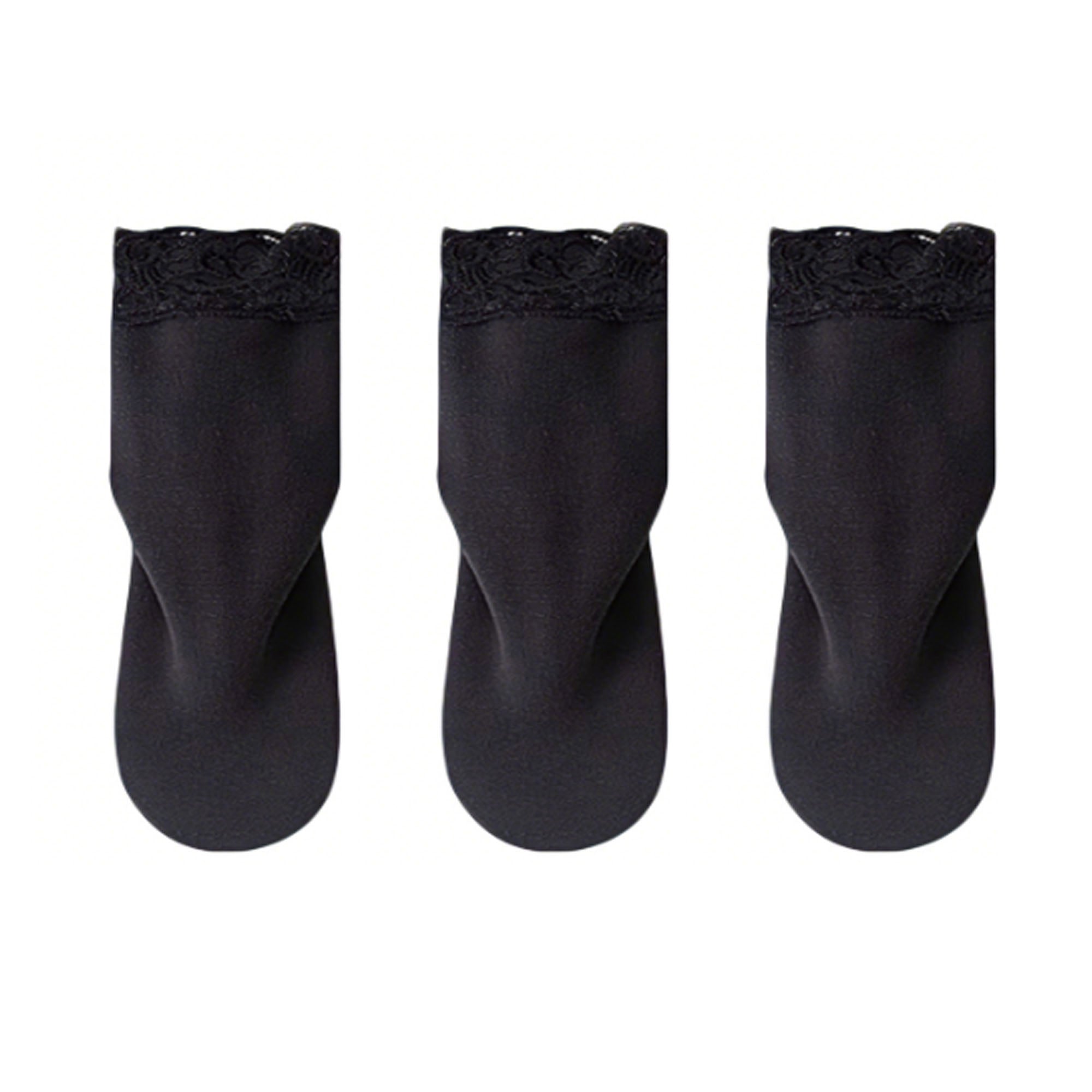 Anna-Kaci Women¡¯s Lace Trim Crew Socks 3-pair Set Soft Knit Stretchy Dress Socks with Decorative Cuff