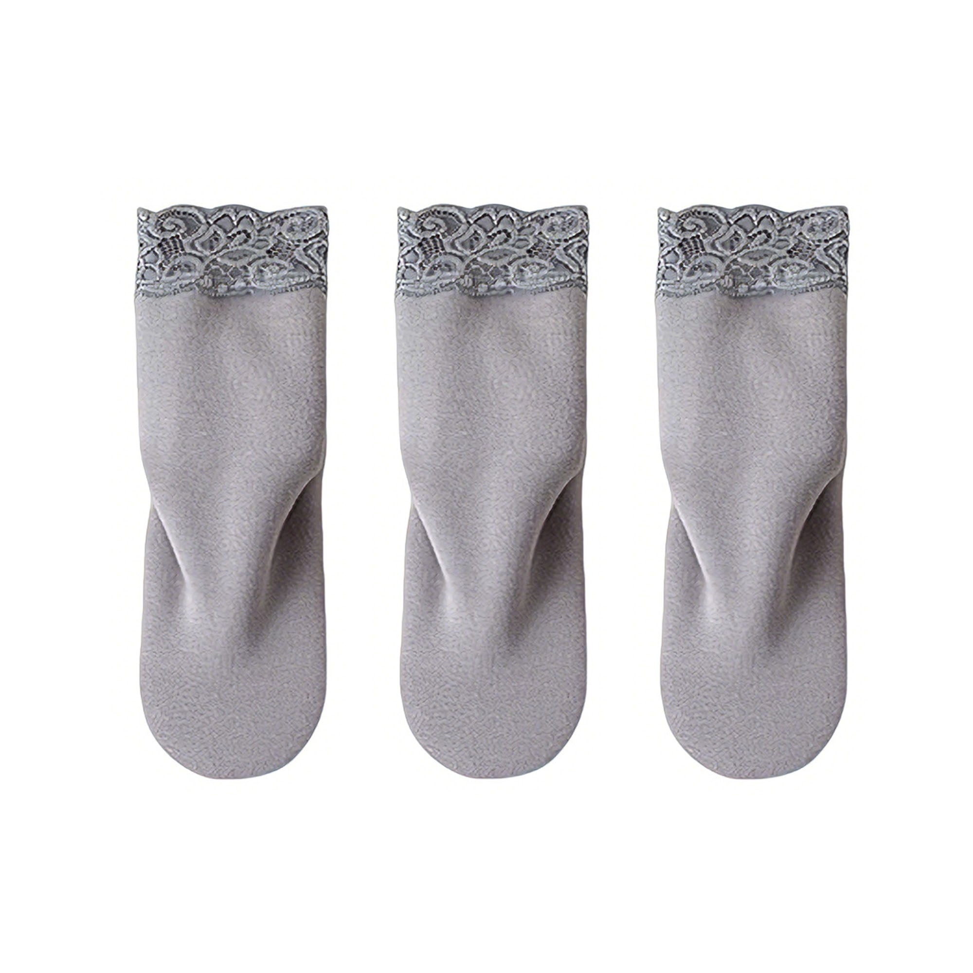 Anna-Kaci Women¡¯s Lace Trim Crew Socks 3-pair Set Soft Knit Stretchy Dress Socks with Decorative Cuff