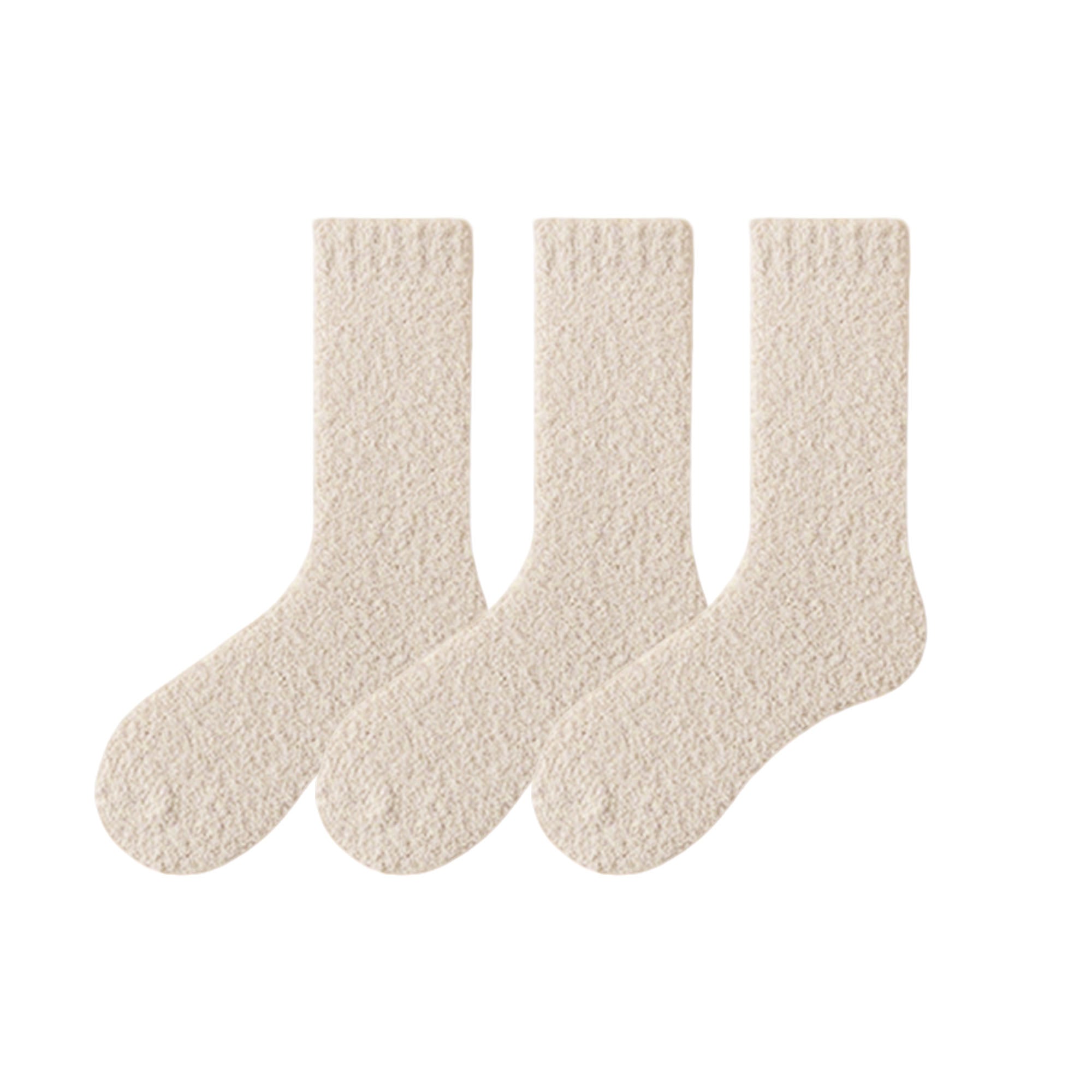 Anna-Kaci Women¡¯s Plush Crew Socks 3-Pair Set Soft High Pile Knit Warm Stretchy Cozy Winter Socks