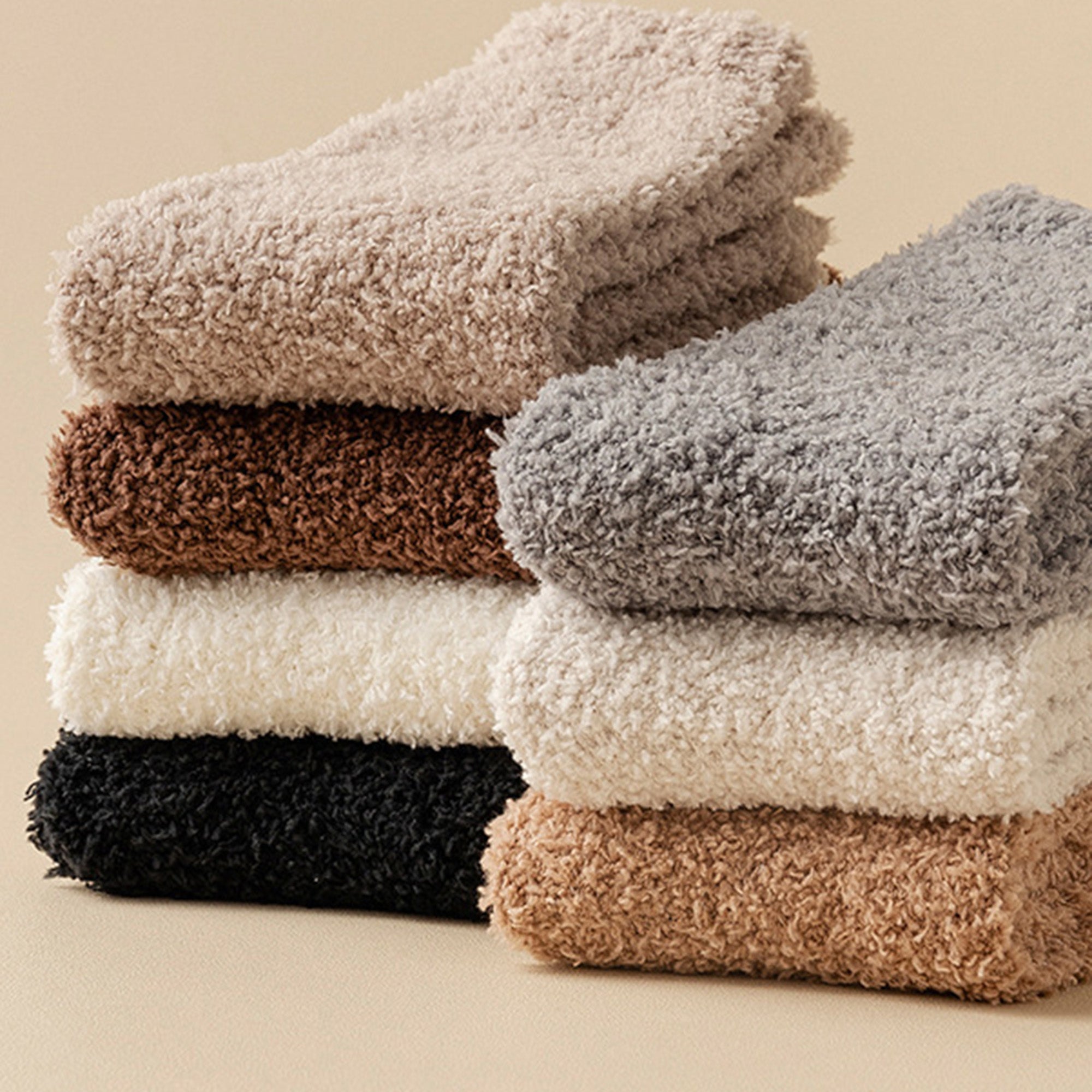 Anna-Kaci Women¡¯s Plush Crew Socks 3-Pair Set Soft High Pile Knit Warm Stretchy Cozy Winter Socks
