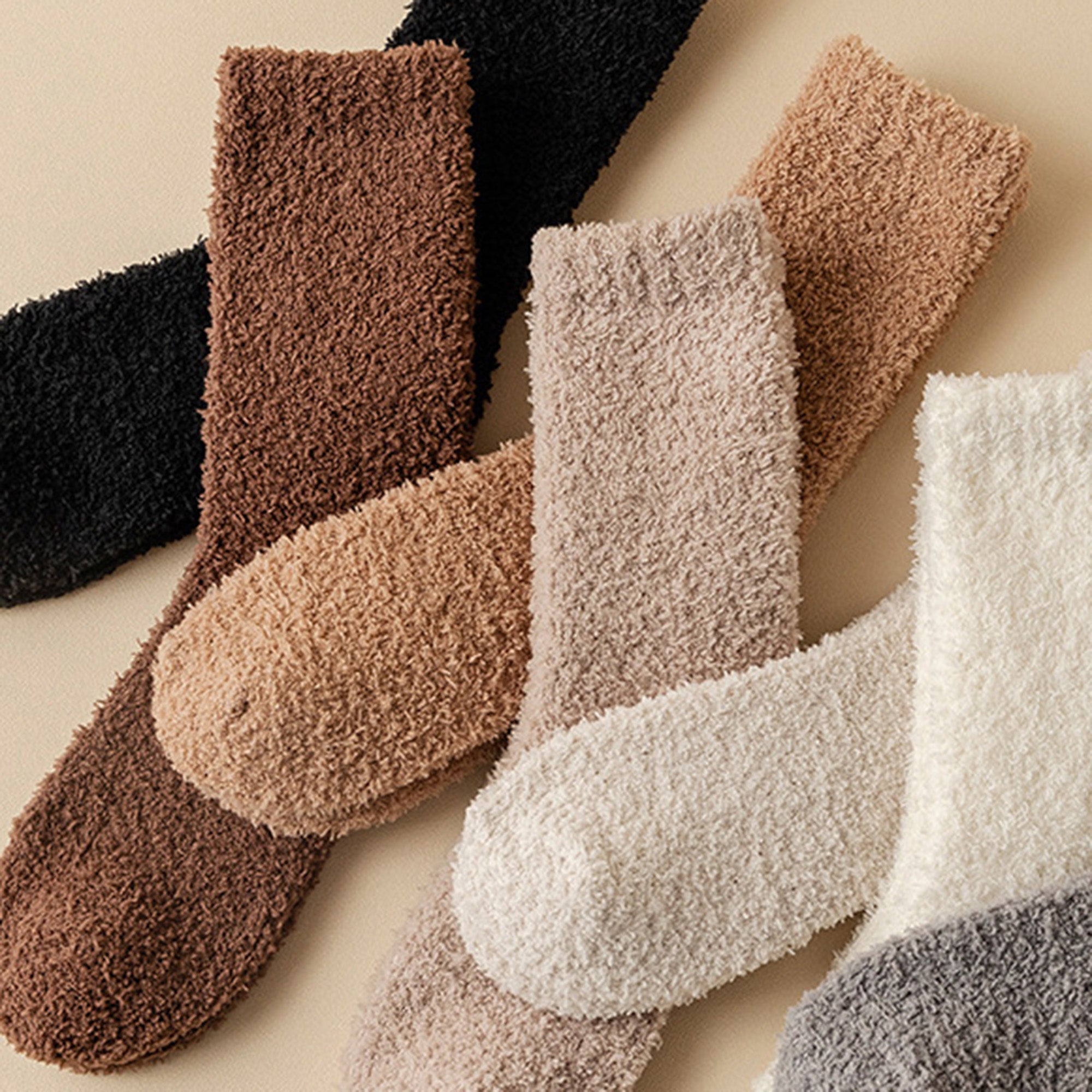 Anna-Kaci Women¡¯s Plush Crew Socks 3-Pair Set Soft High Pile Knit Warm Stretchy Cozy Winter Socks