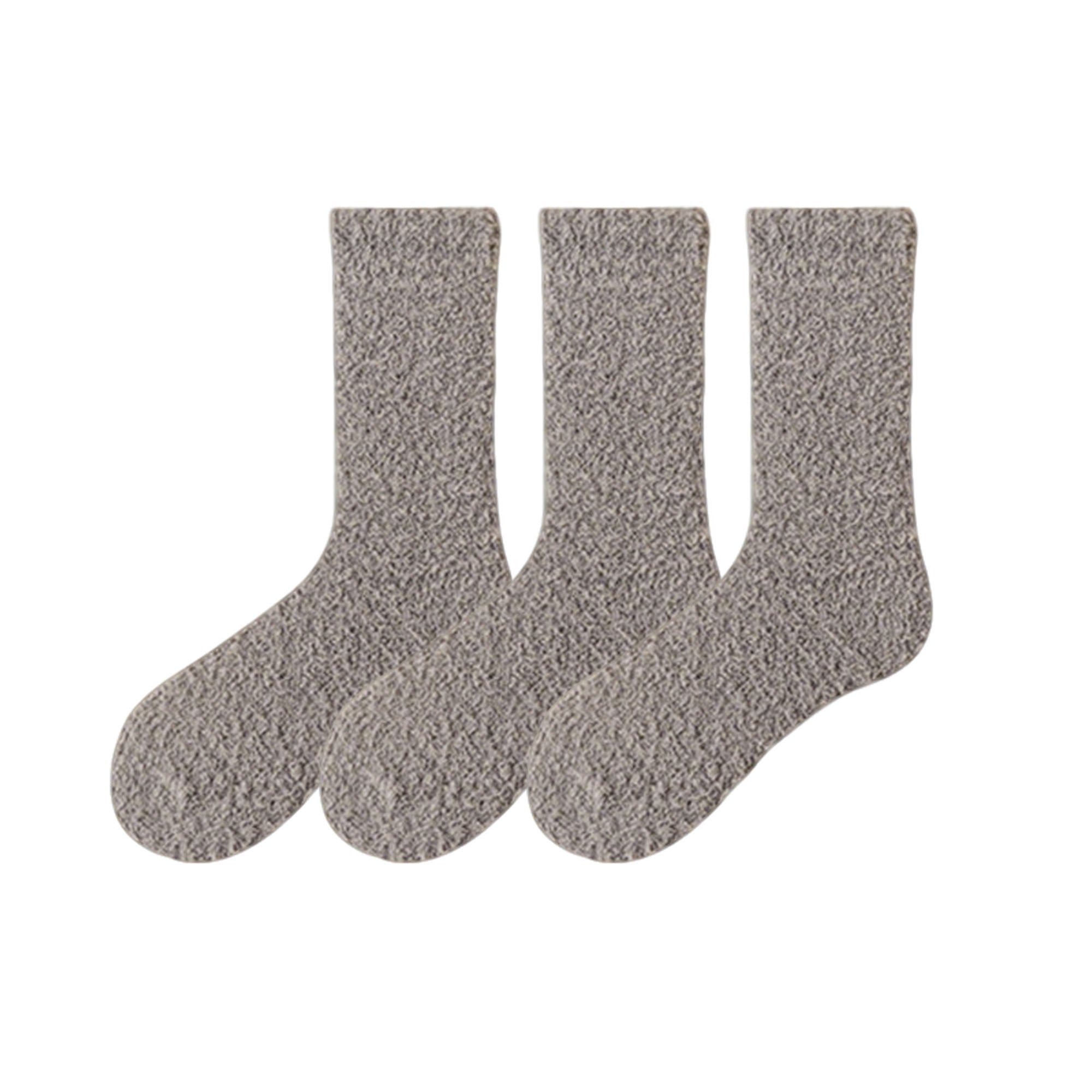 Anna-Kaci Women¡¯s Plush Crew Socks 3-Pair Set Soft High Pile Knit Warm Stretchy Cozy Winter Socks