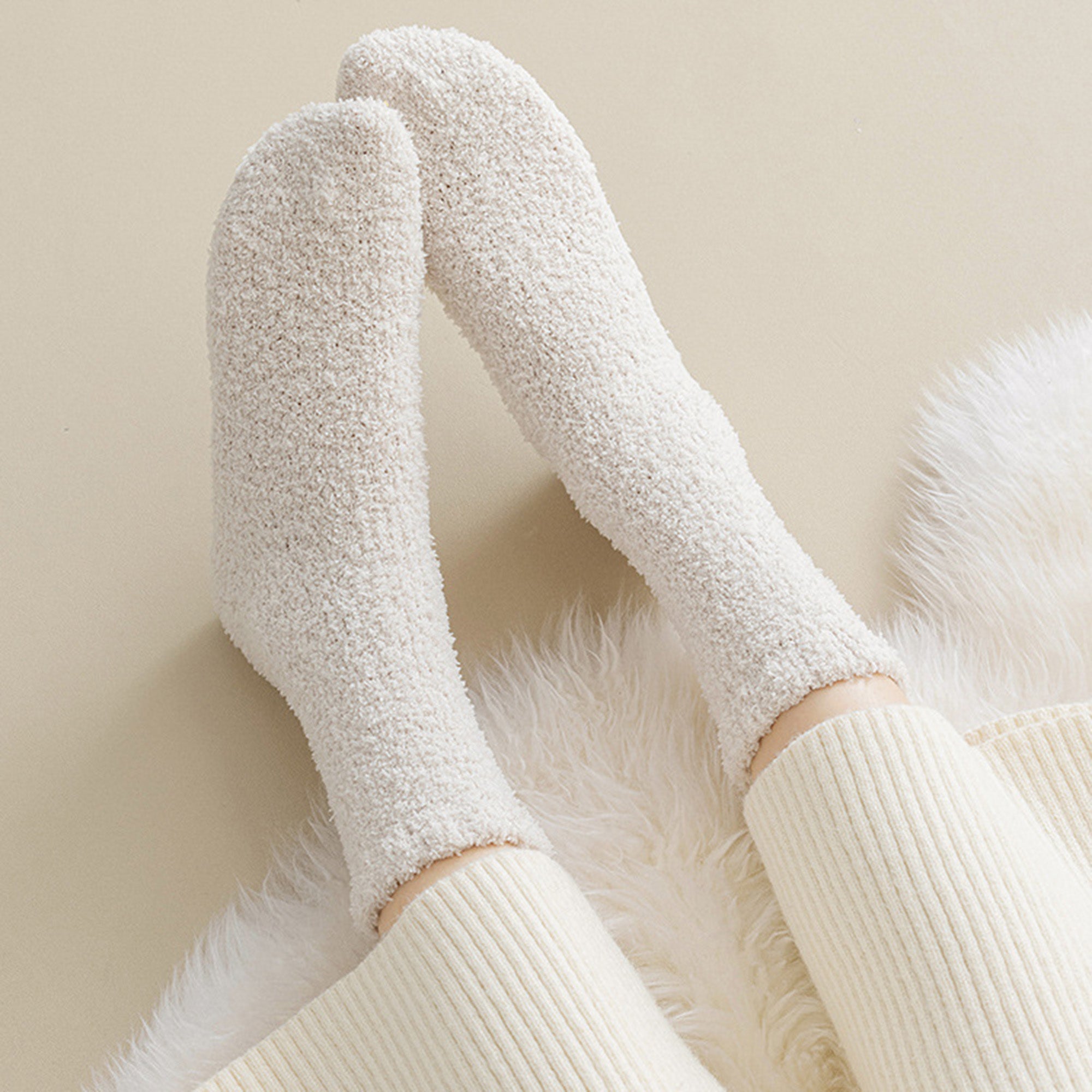 Anna-Kaci Women¡¯s Plush Crew Socks 3-Pair Set Soft High Pile Knit Warm Stretchy Cozy Winter Socks