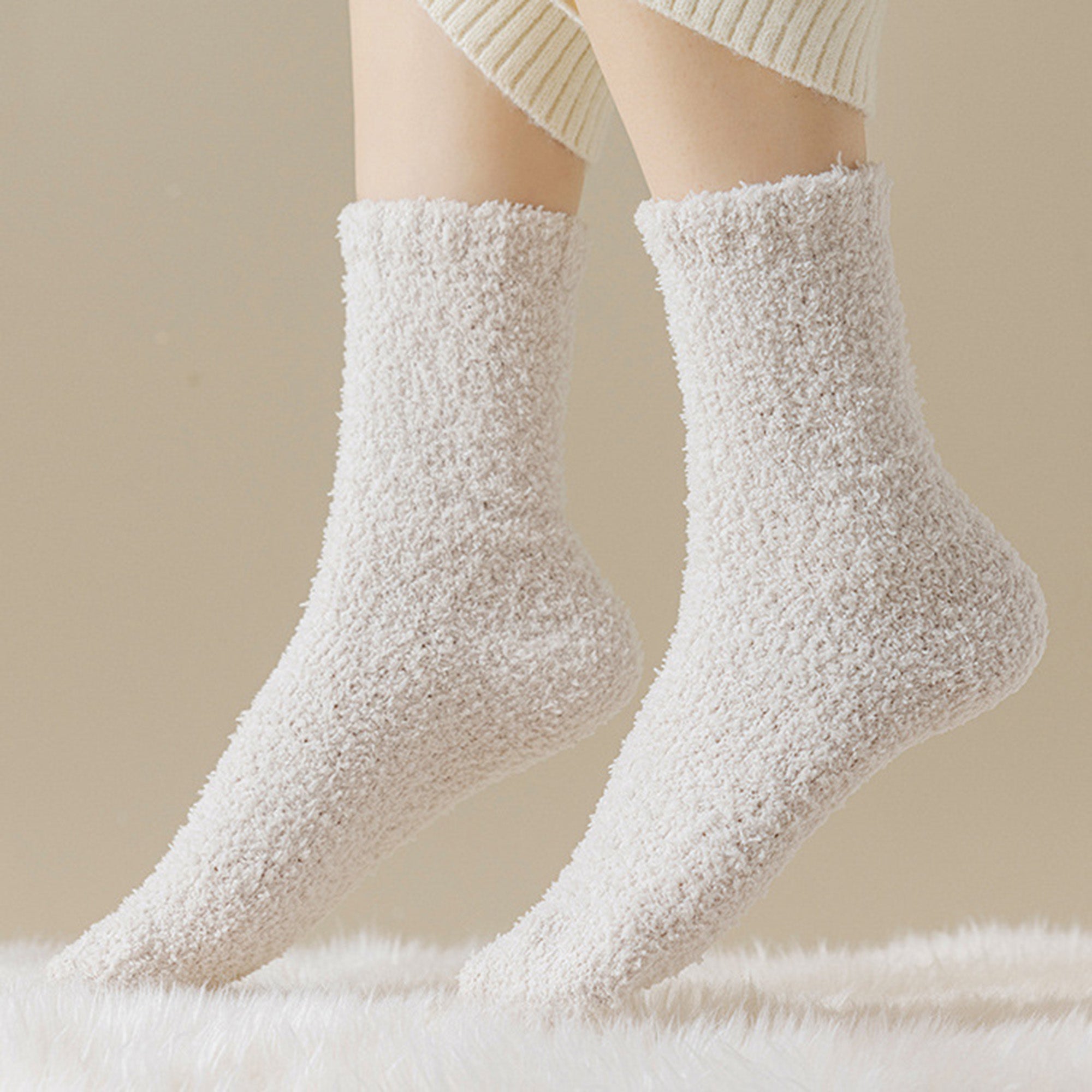 Anna-Kaci Women¡¯s Plush Crew Socks 3-Pair Set Soft High Pile Knit Warm Stretchy Cozy Winter Socks